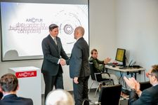 A photograph of the President of the Republic of Slovenia, Borut Pahor, at the ceremonial opening of Arctur's new supercomputer.