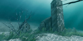 Digital drawing of the submerged villages of Velenje