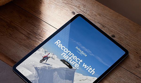 Web page of the Dolina Soče Slovenia on a smart tablet