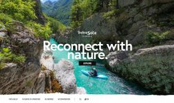 Intro image of a webpage titled Dolina Soče Slovenija Reconnect with nature.