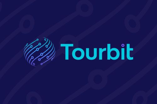 Tourbit project logo, dark blue background, light blue text saying "Tourbit" in the middle.