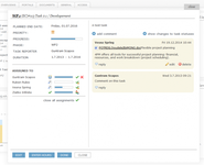 Screen shot of work input window in 4PM web application.