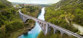 Solkan bridge over Soča river