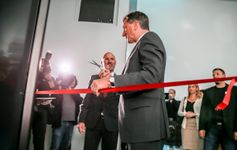 A photograph of the President of the Republic of Slovenia, Borut Pahor, at the ceremonial opening of Arctur's new supercomputer.