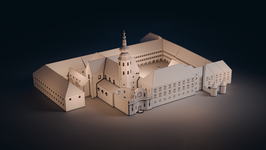3D computer sketch of Kostanjevica na Krki monastery